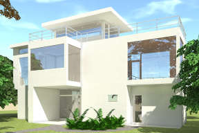 Modern House Plan #028-00068 Elevation Photo