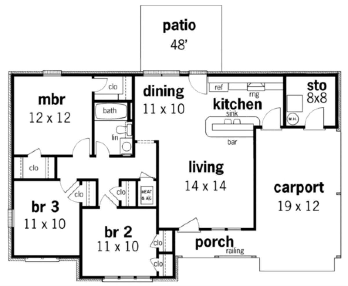 Floorplan 1 for House Plan #048-00008