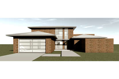 Mid Century Modern House Plan #028-00072 Elevation Photo