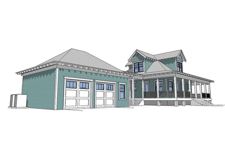 Vacation House Plan #028-00073 Elevation Photo