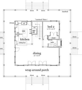 Closeup of Main Floor for House Plan #028-00073
