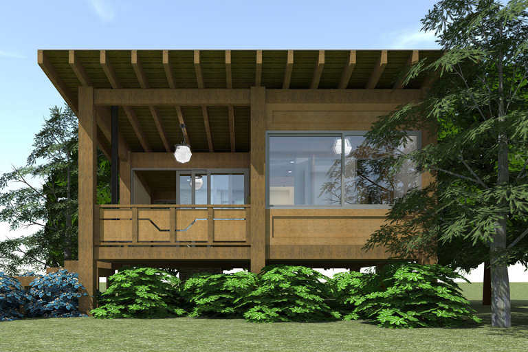 Cabin House Plan #028-00074 Elevation Photo