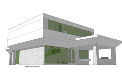 Modern House Plan #028-00075 Elevation Photo