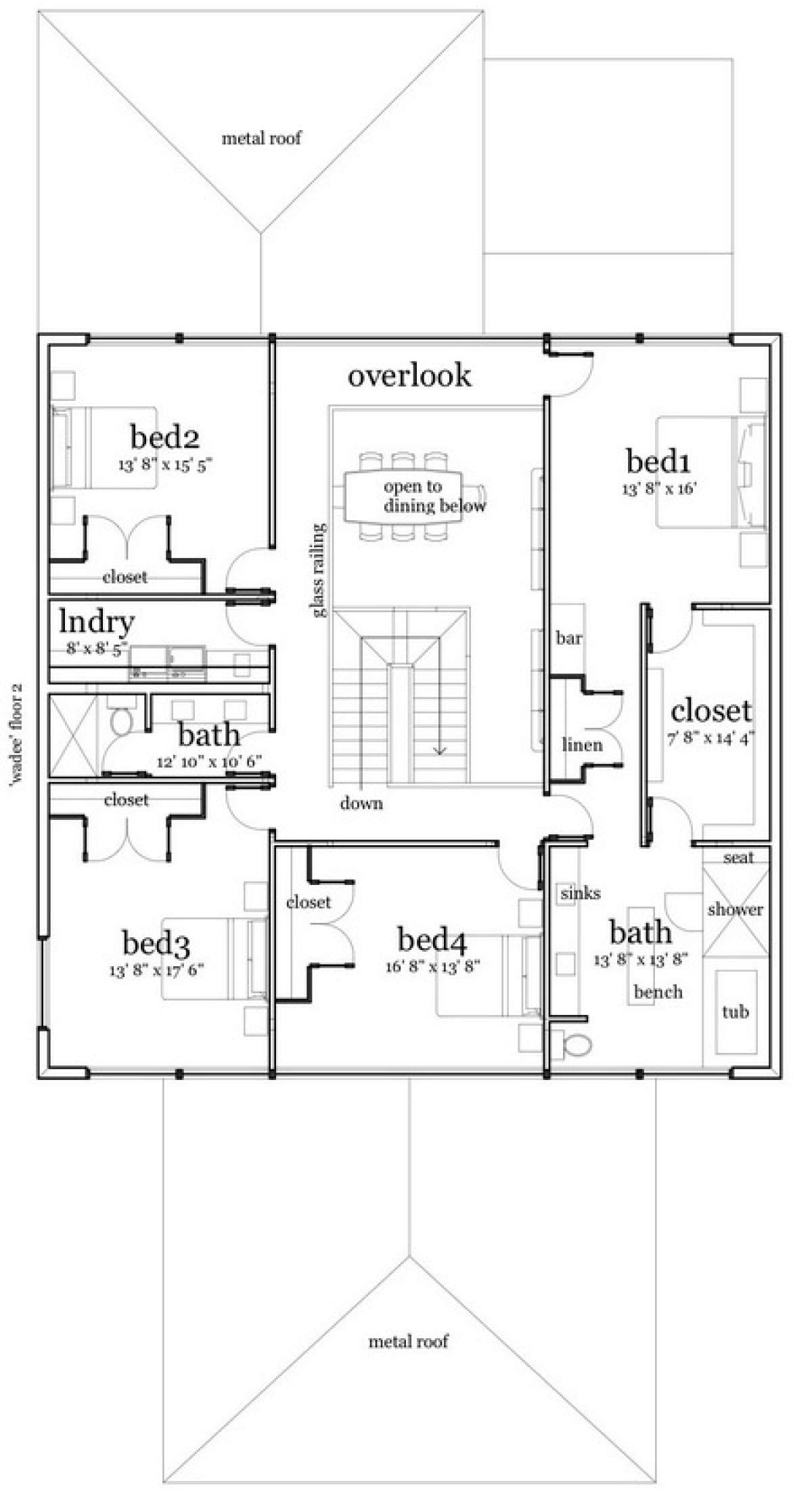 Floorplan 2 for House Plan #028-00075