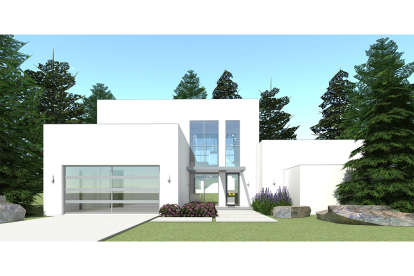 Modern House Plan #028-00077 Elevation Photo