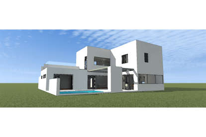 Modern House Plan #028-00077 Elevation Photo