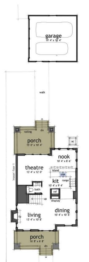 Floorplan 1 for House Plan #028-00080
