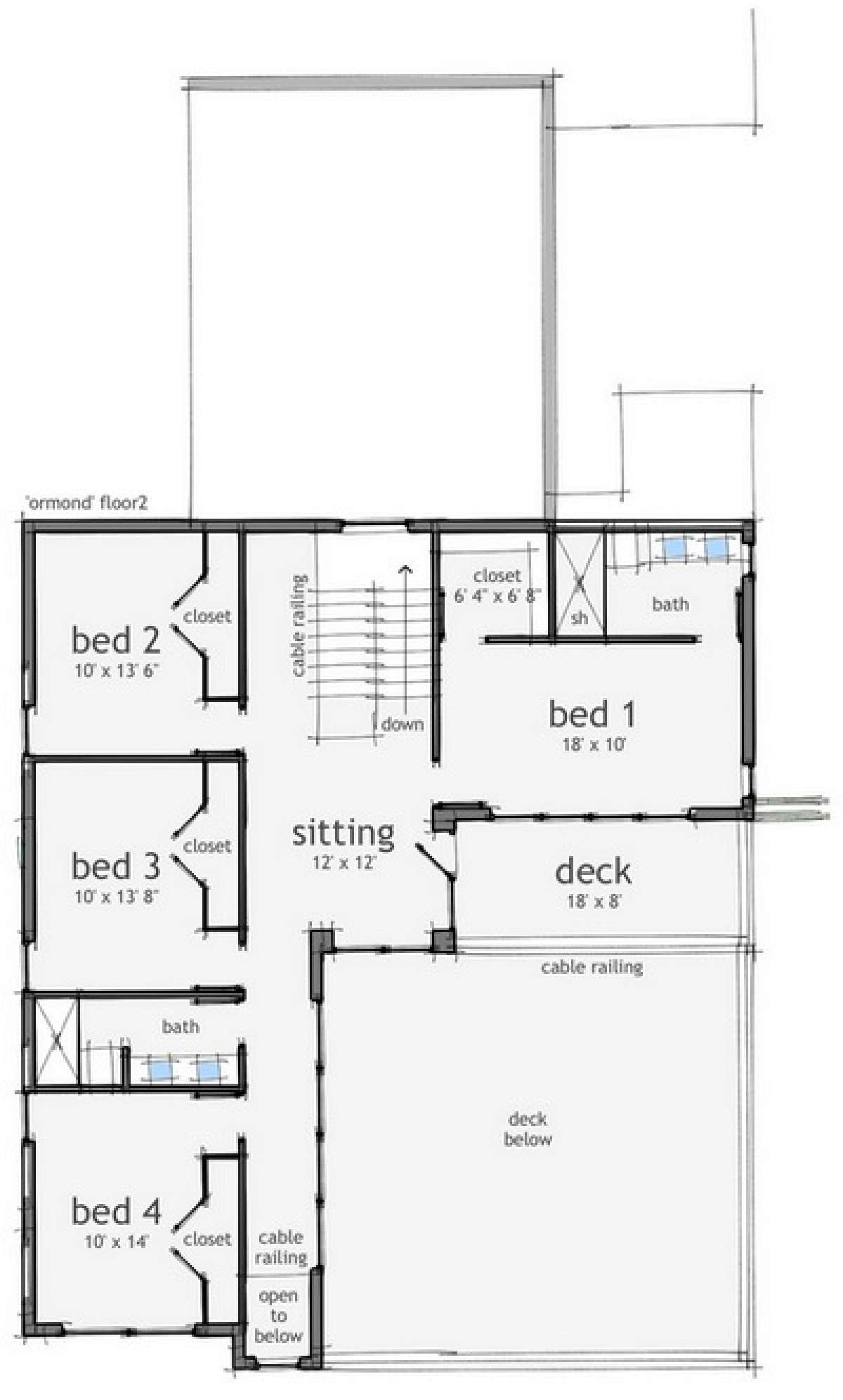 Floorplan 2 for House Plan #028-00083