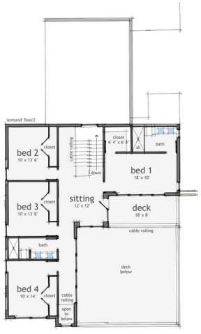 Floorplan 2 for House Plan #028-00083