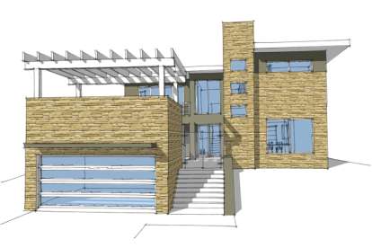 Modern House Plan #028-00084 Elevation Photo