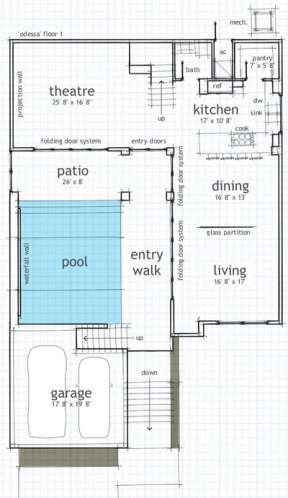 Floorplan 1 for House Plan #028-00084