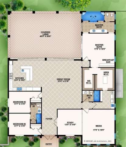 Floorplan 1 for House Plan #5565-00008