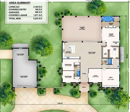 Main Floor with Garage for House Plan #5565-00008