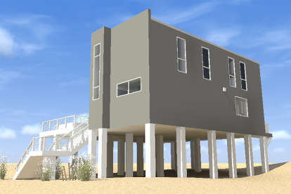 Modern House Plan #028-00086 Elevation Photo