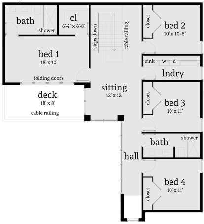 Second Floor for House Plan #028-00086