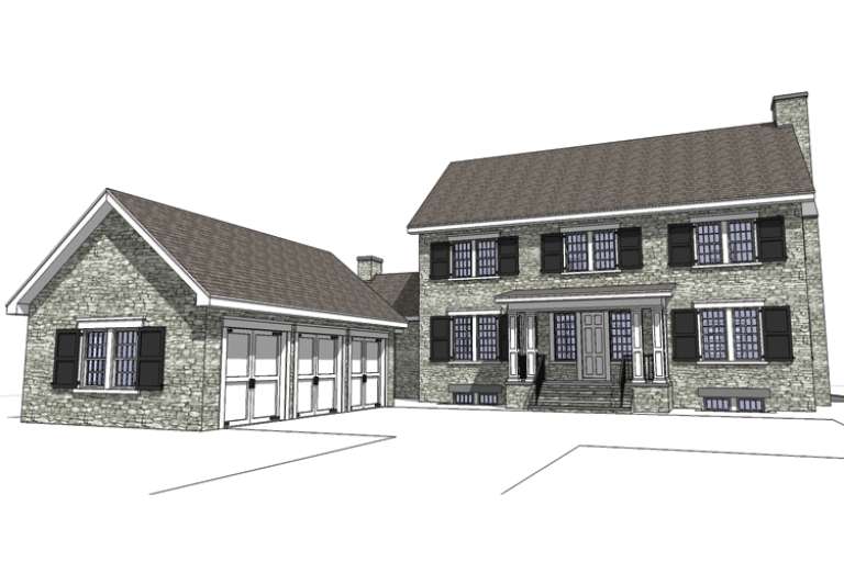 Colonial House Plan #028-00088 Elevation Photo