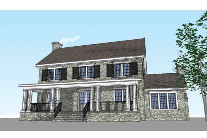 Colonial House Plan #028-00088 Elevation Photo