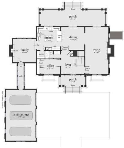 Floorplan 1 for House Plan #028-00088