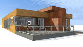Narrow Lot House Plan #028-00089 Elevation Photo