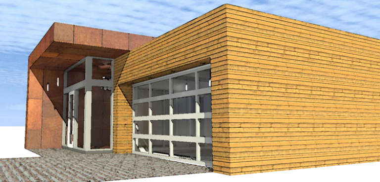 Narrow Lot House Plan #028-00089 Elevation Photo