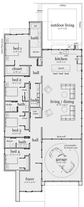 Floorplan 1 for House Plan #028-00089