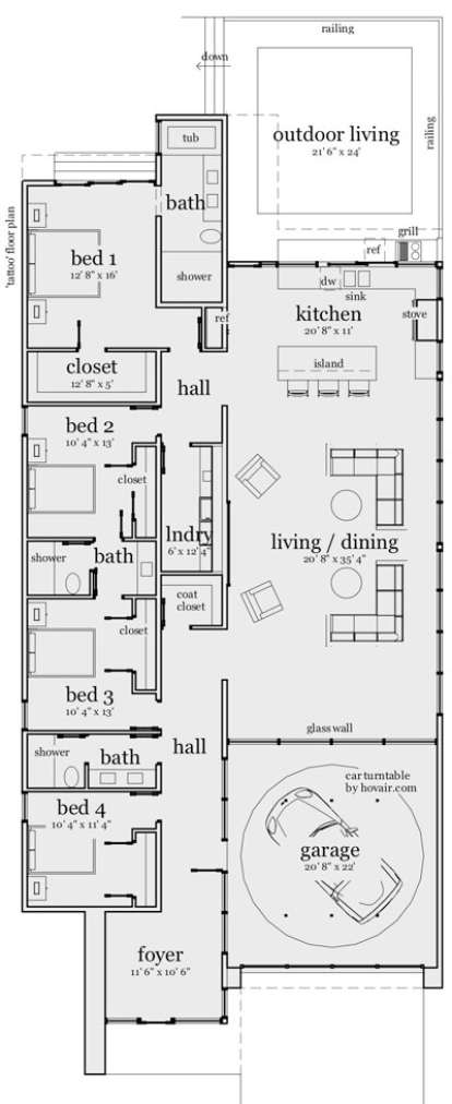 Floorplan 1 for House Plan #028-00089