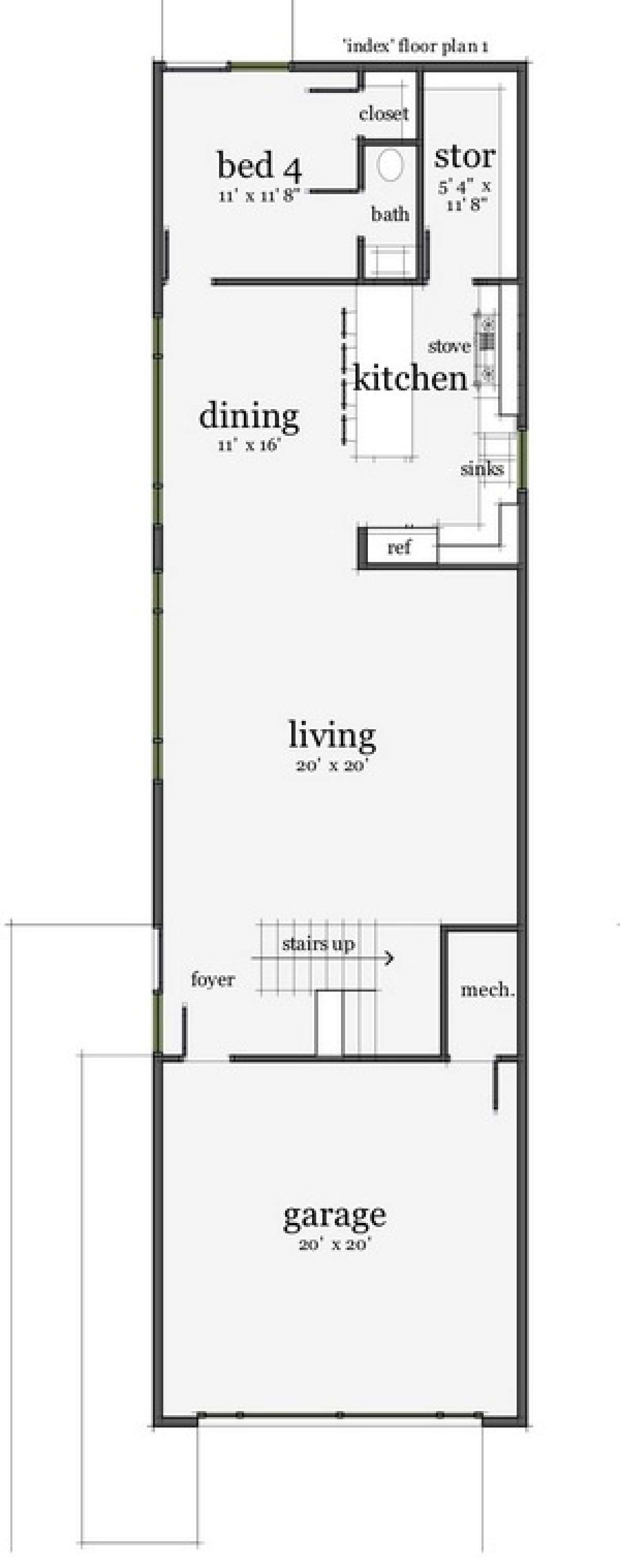 Floorplan 1 for House Plan #028-00090