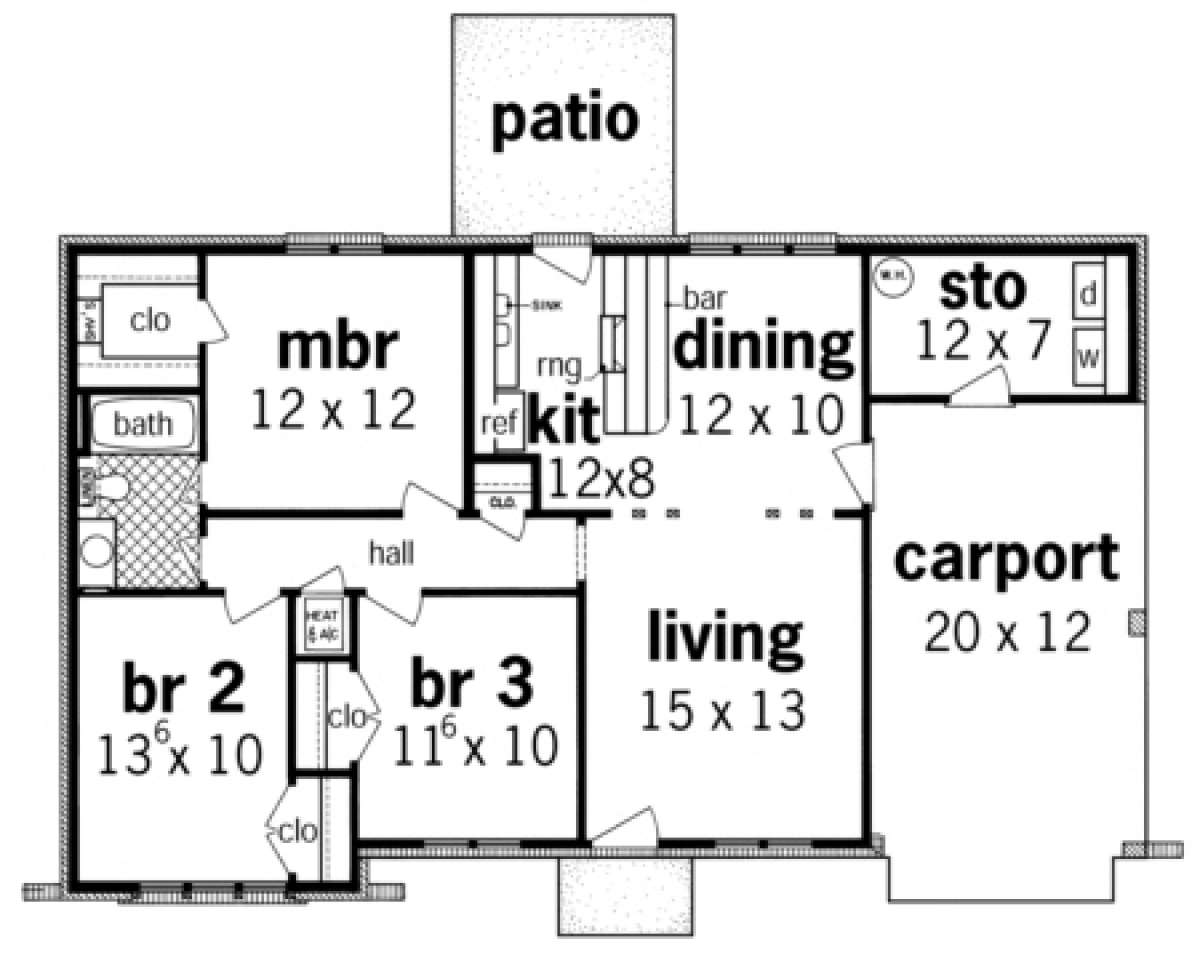 Floorplan 1 for House Plan #048-00011