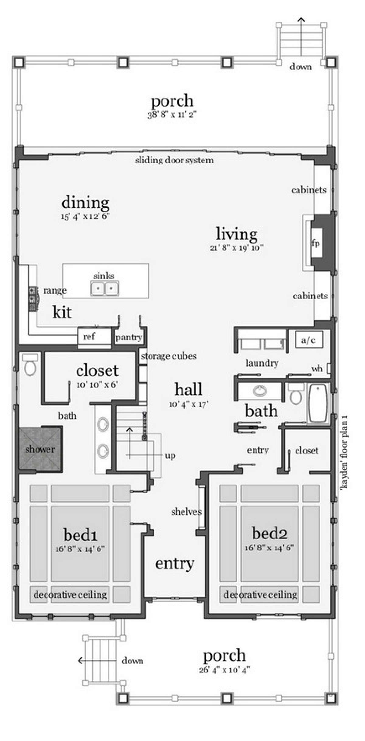 Floorplan 1 for House Plan #028-00096
