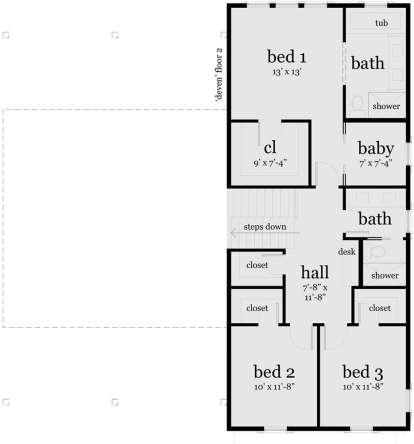 Second Floor for House Plan #028-00099