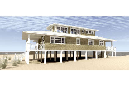 Vacation House Plan #028-00100 Elevation Photo