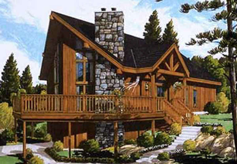 Vacation House Plan #033-00006 Elevation Photo