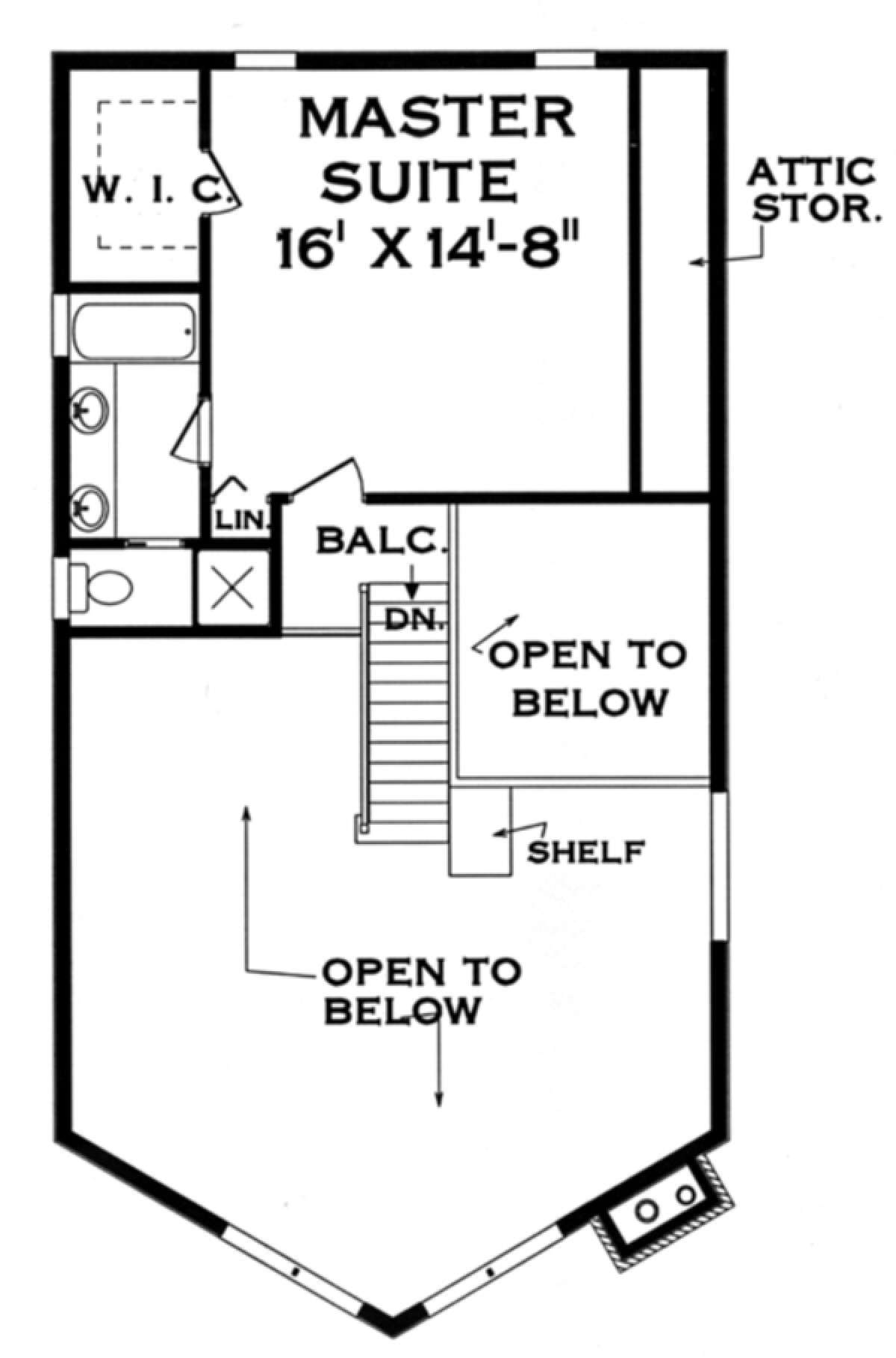 Upper Floor for House Plan #033-00006