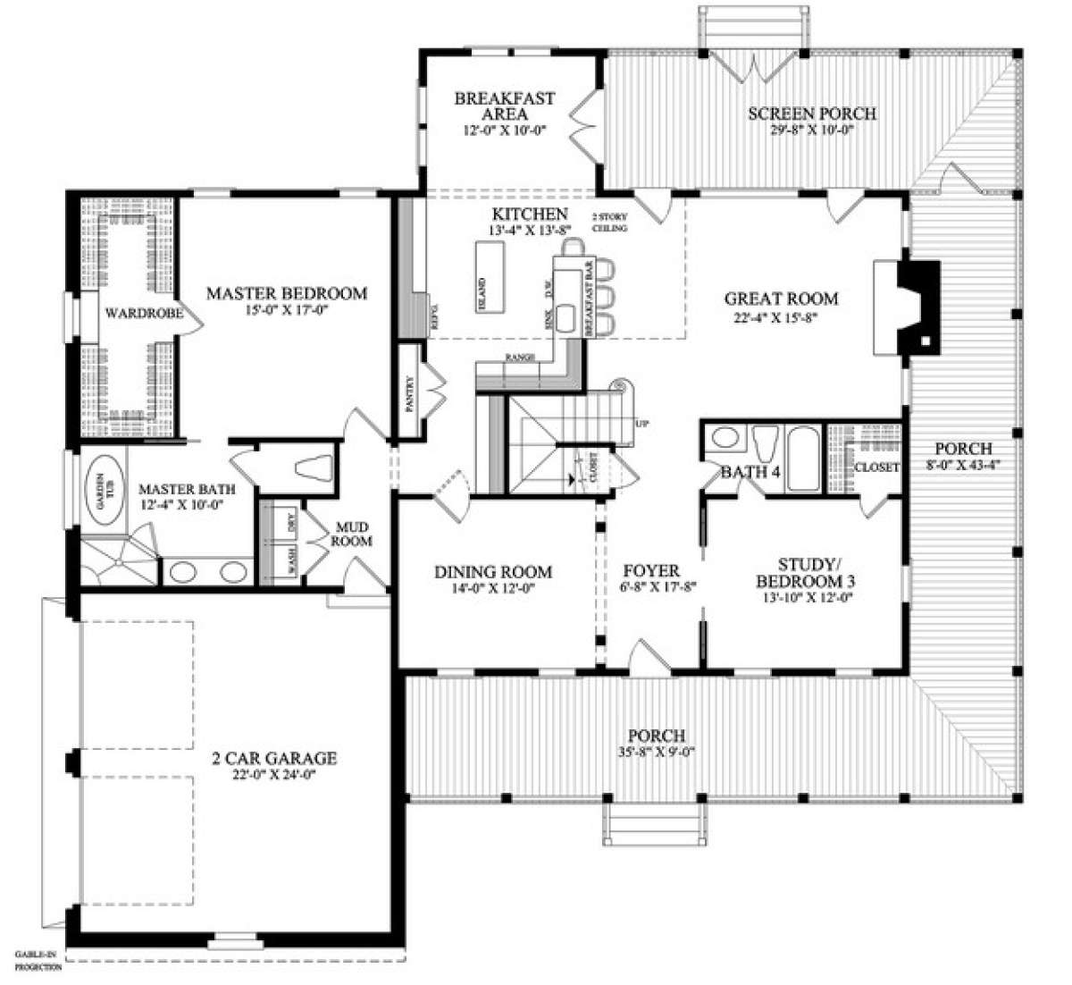Floorplan 1 for House Plan #7922-00034