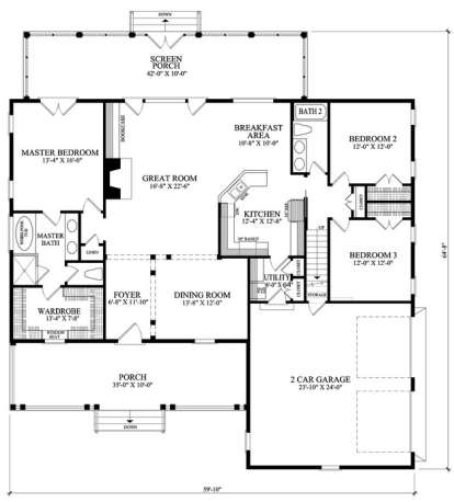 Floorplan 1 for House Plan #7922-00045