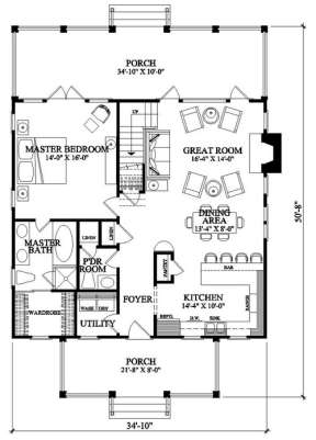 Floorplan 1 for House Plan #7922-00053