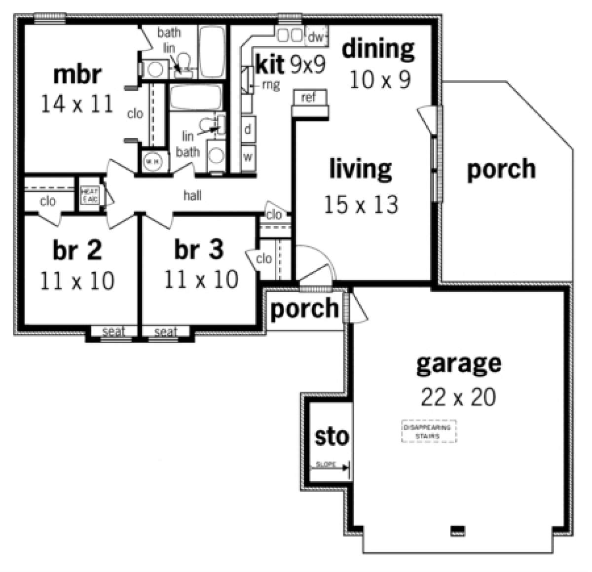 Floorplan 1 for House Plan #048-00019