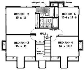 Upper Floor for House Plan #033-00007