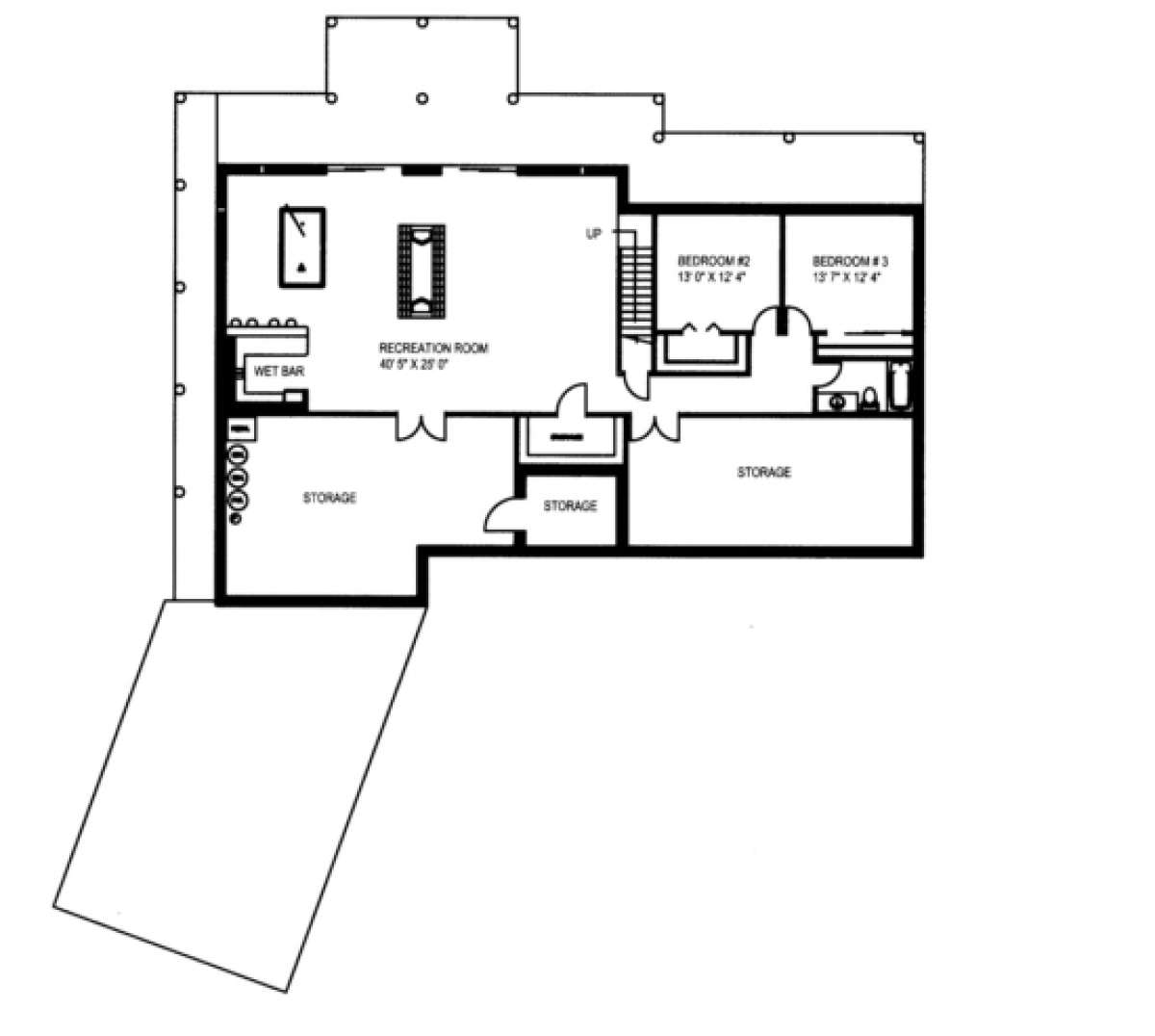 Basement Floor for House Plan #039-00207