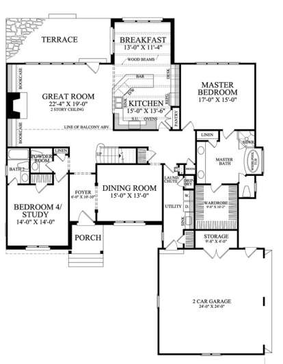 Floorplan 1 for House Plan #7922-00095