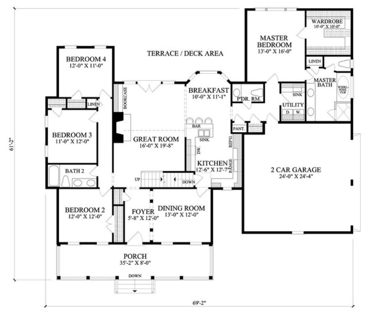 Floorplan 1 for House Plan #7922-00099