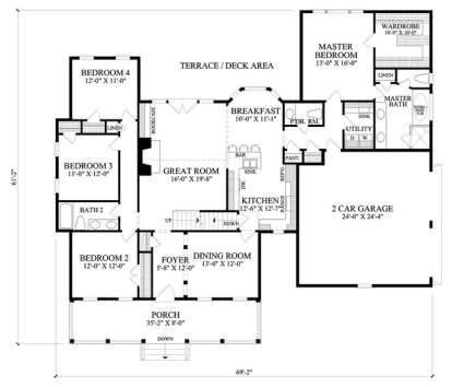 Floorplan 1 for House Plan #7922-00099