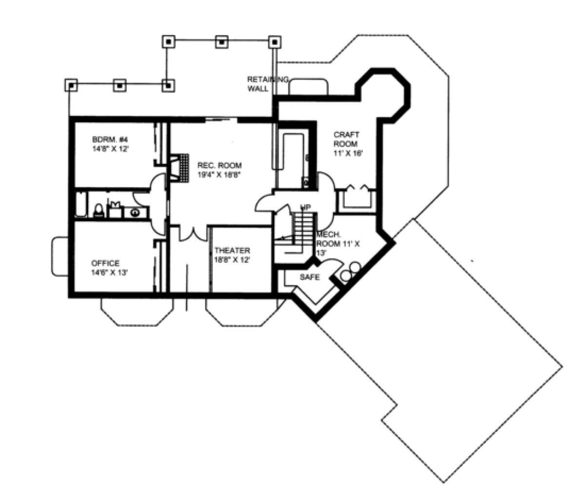 Basement Floor for House Plan #039-00209