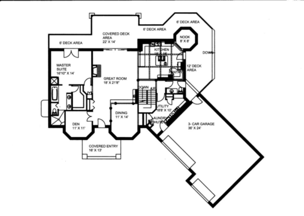 First Floor for House Plan #039-00209
