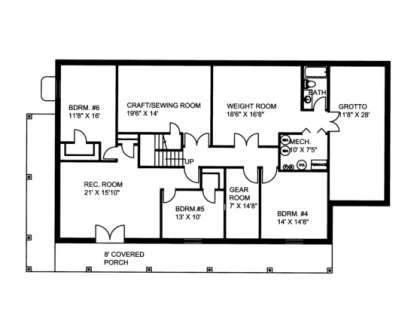 Basement Floor for House Plan #039-00210