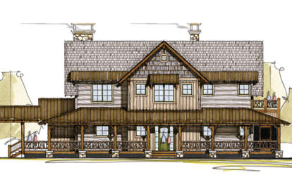 Mountain Rustic House Plan #8504-00001 Elevation Photo