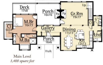 Floorplan 1 for House Plan #8504-00003