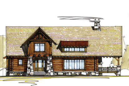 Mountain Rustic House Plan #8504-00004 Elevation Photo