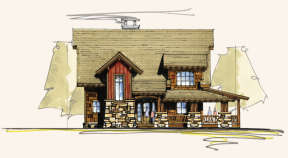 Mountain Rustic House Plan #8504-00006 Elevation Photo