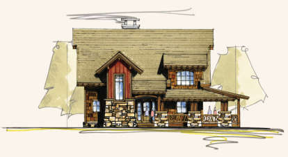 Mountain Rustic House Plan #8504-00006 Elevation Photo